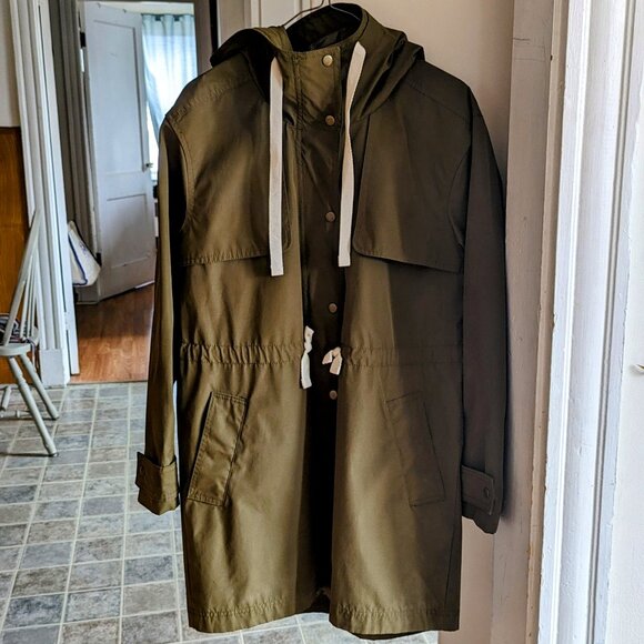 Old Navy Army Green Raincoat - Picture 2 of 6